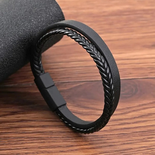 Magnetic Leather Bracelet